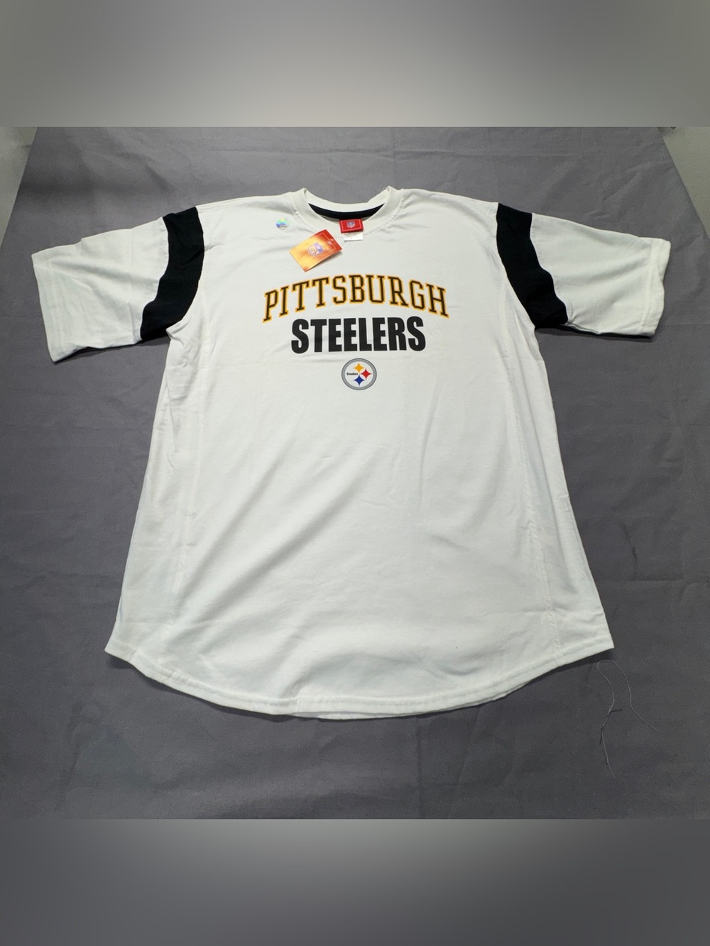 Y2K Deadstock Pittsburgh Steelers NFL tag White Football Shirt Sz Large NWT P1